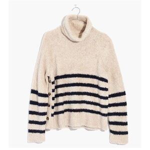 Madewell Mariner Striped Turtleneck‎ Sweater Women's Small Wool Blend